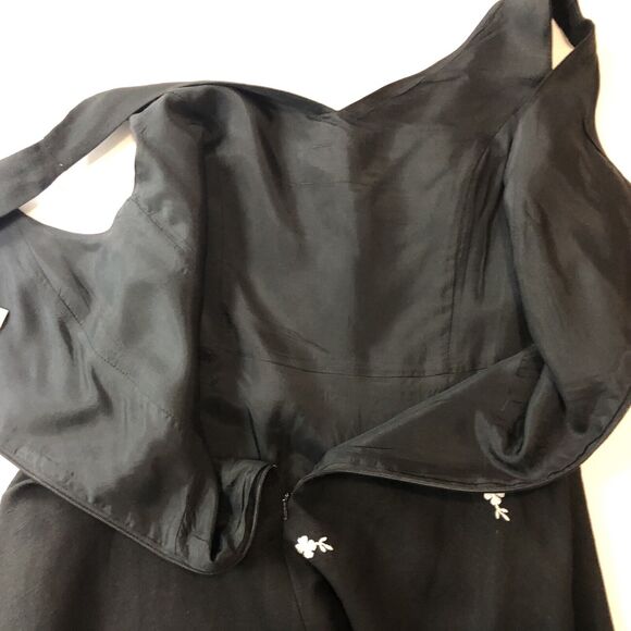 Paraphrase Dress Women 4 Black Floral Flare Dress Fully Lined Embroidered - Picture 7 of 12